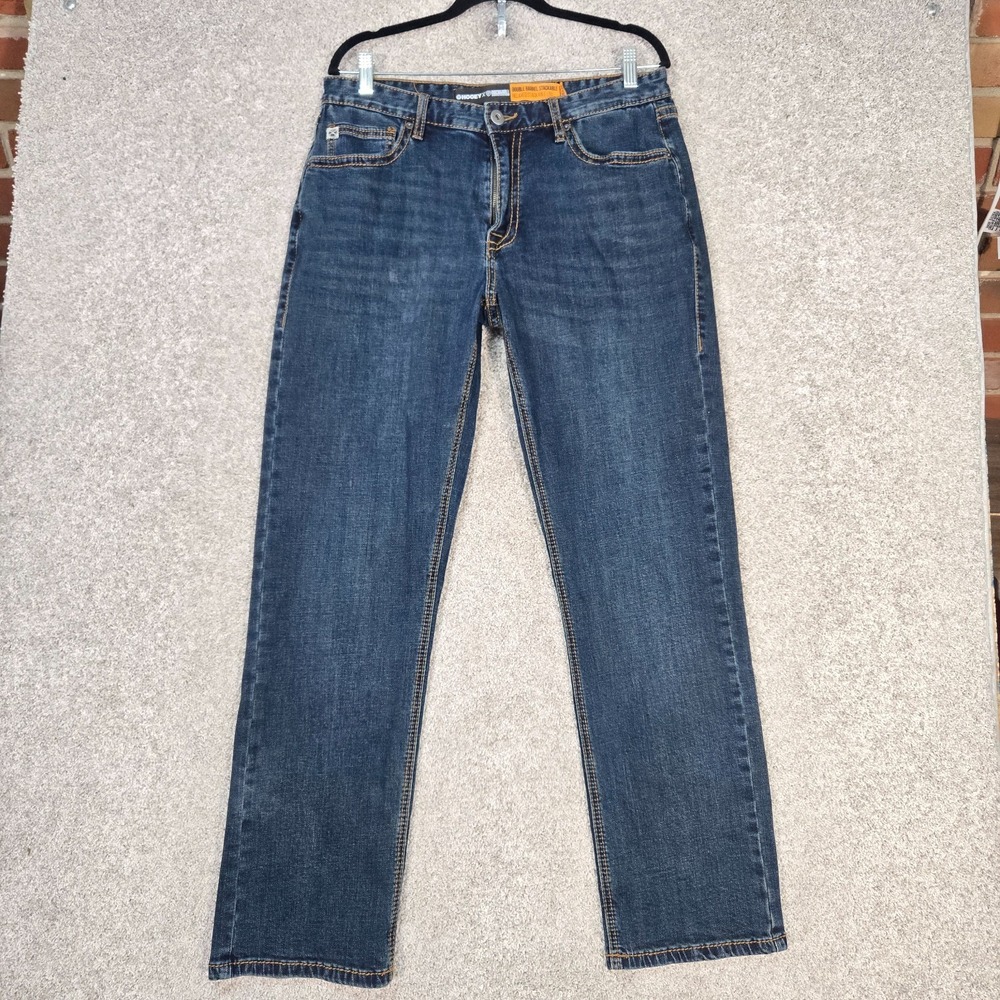 Rock & Roll Denim Hooey Jeans Mens 34x32 Blue Relaxed Stackable Leg stretch